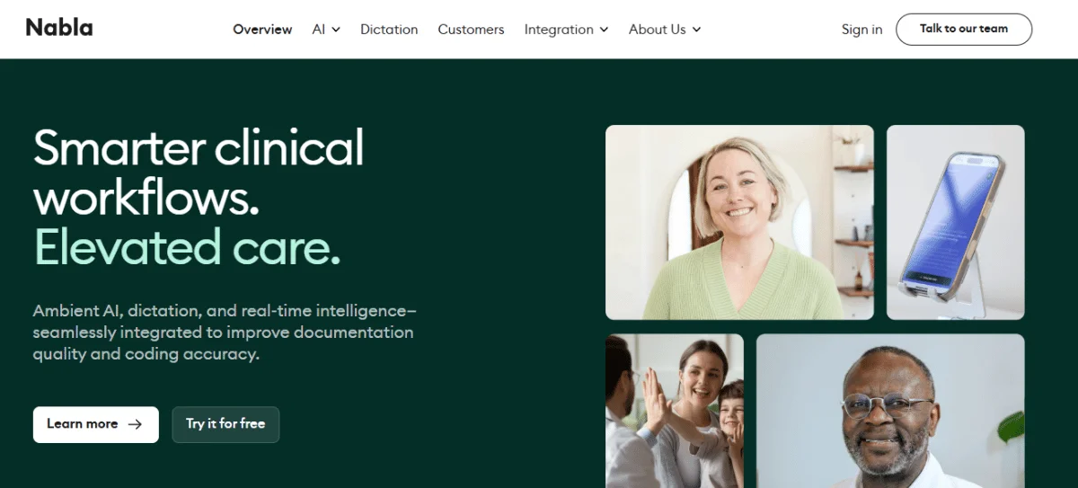 Nabla Homepage