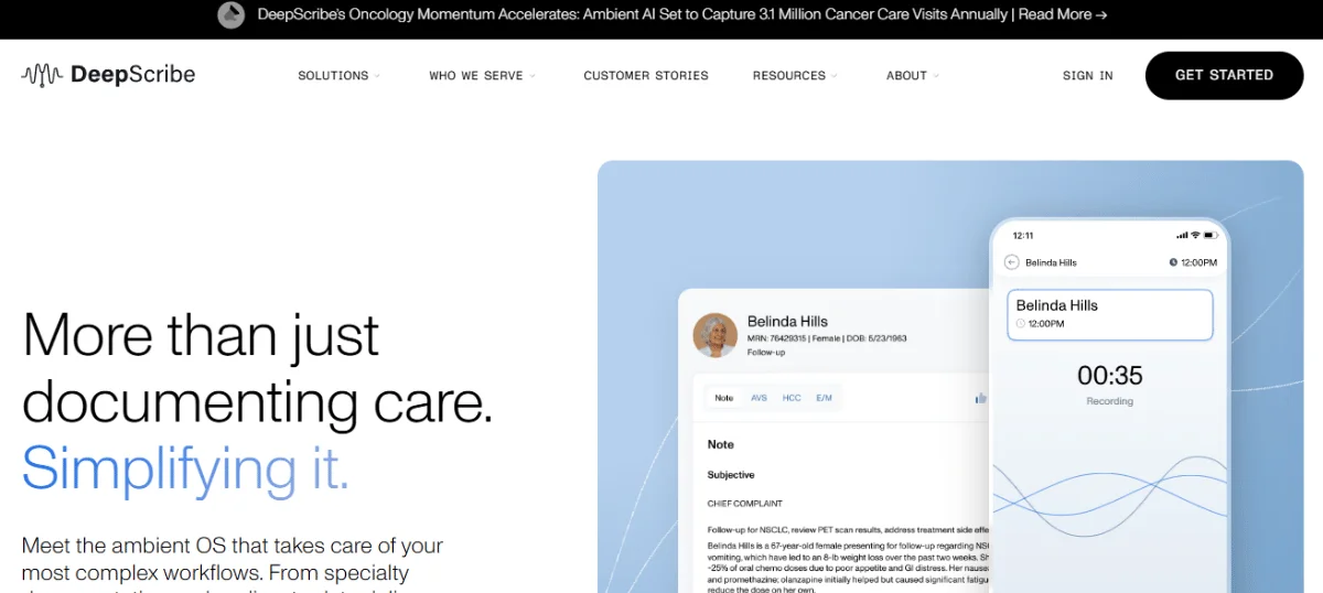 Deepscribe Homepage