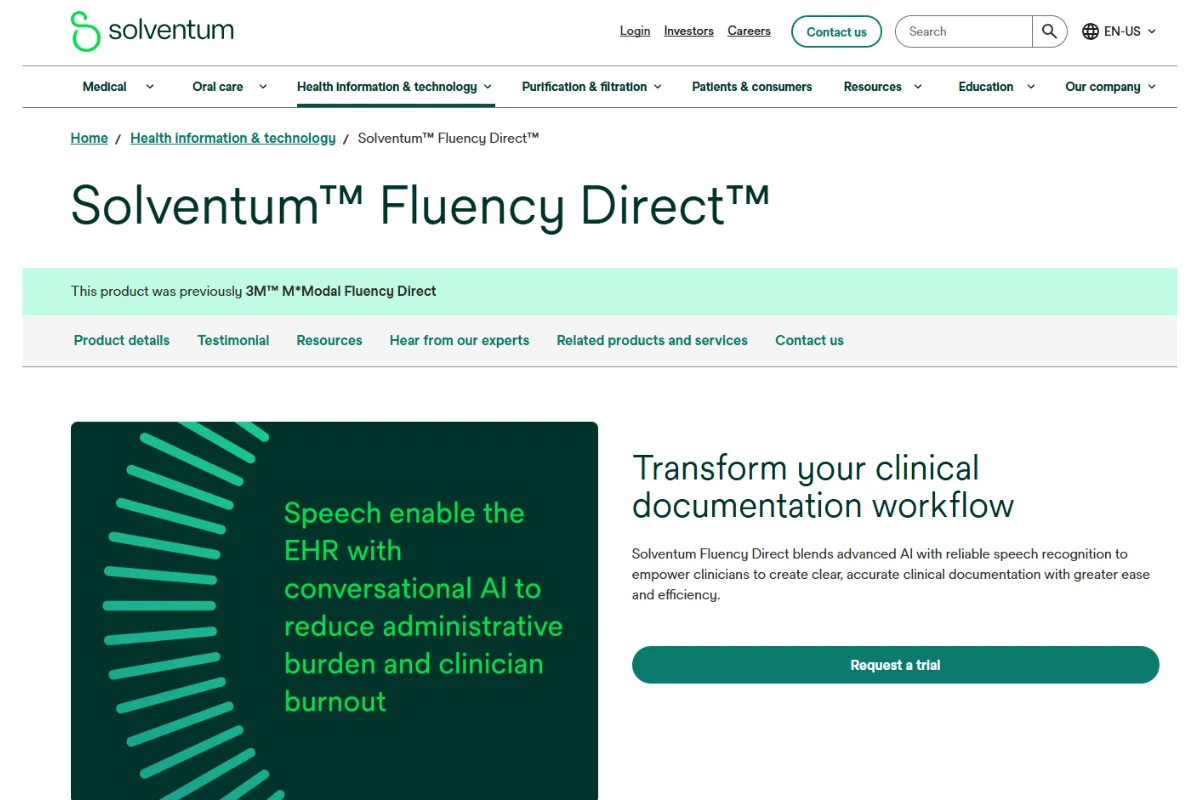 Solventum Fluency Homepage