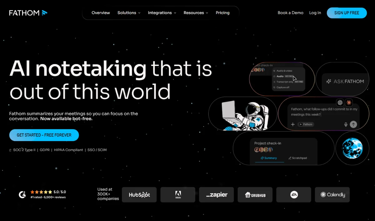 Fathom AI Notetaker Homepage